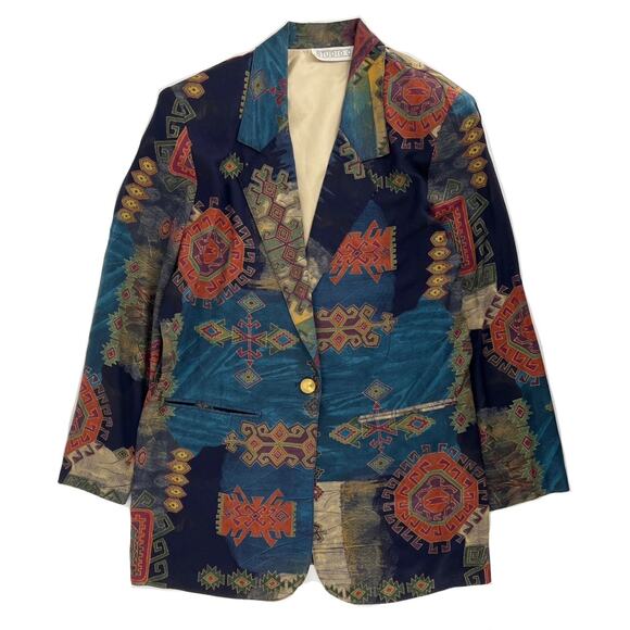90s Aztec print blazer 1990s vintage - Picture 1 of 7